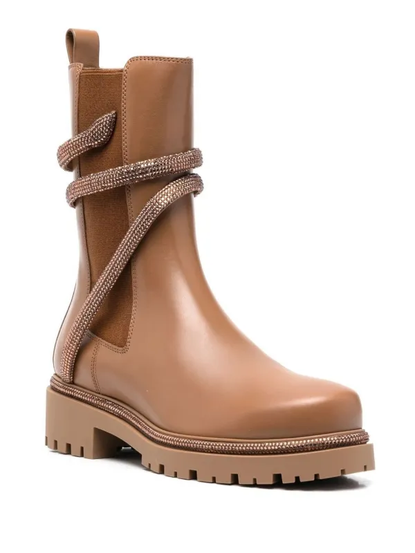 schutz turmalina crystal embellished combat boots