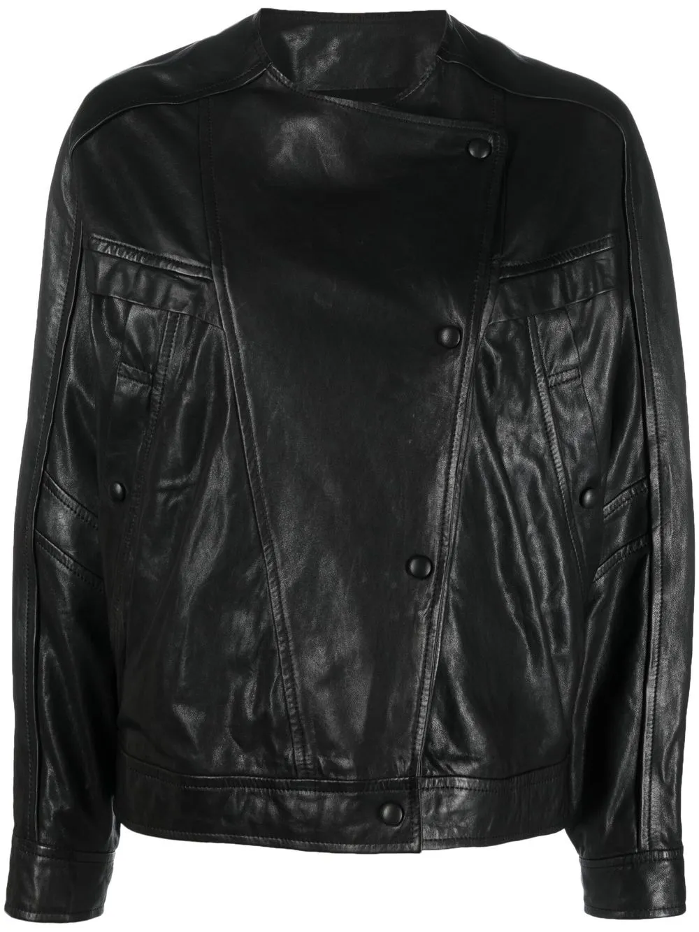 

IRO asymmetric leather jacket - Black