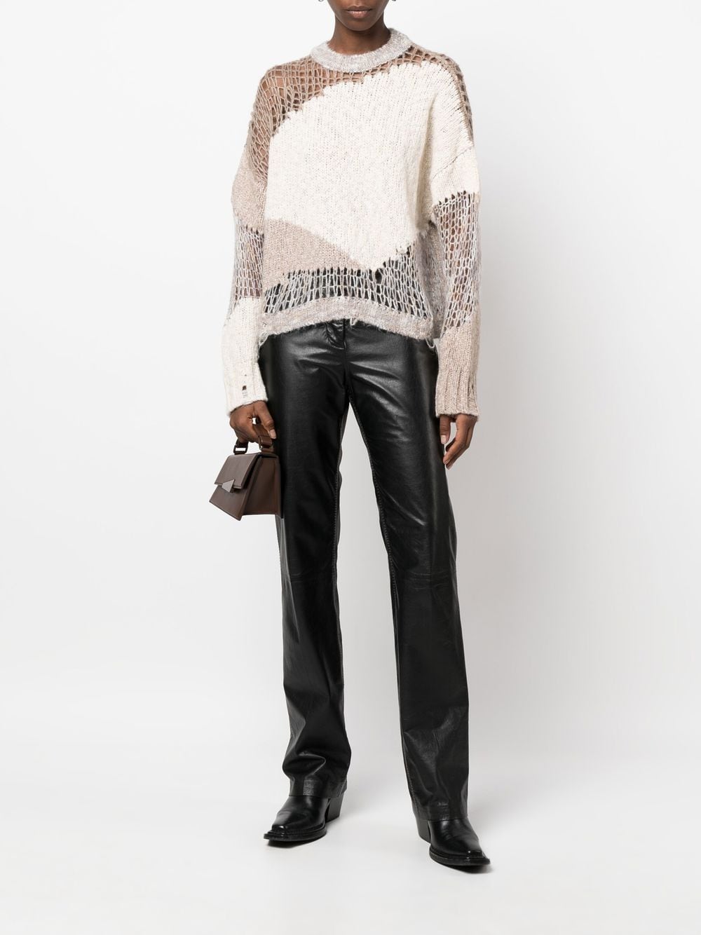 AMIRI Distressed openknit Sweater Farfetch