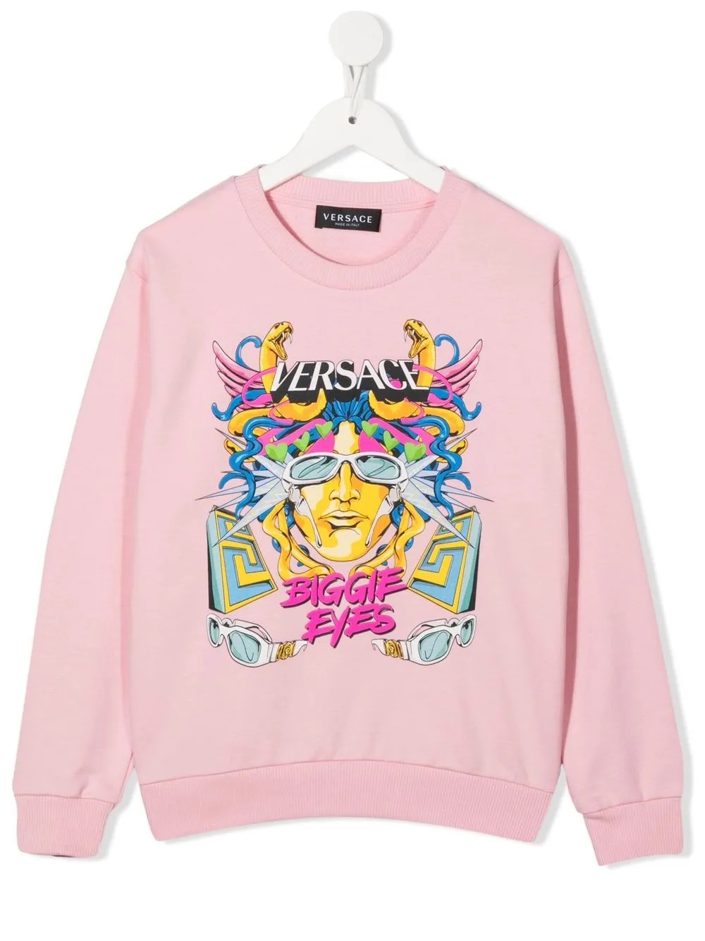 

Versace Kids graphic-print long-sleeved jumper - Pink