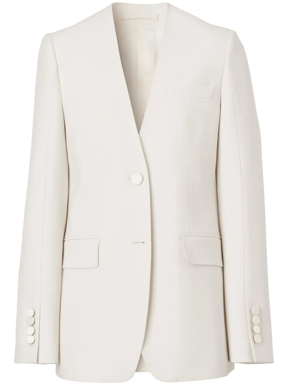 

Burberry blazer de vestir sin cuello - Blanco