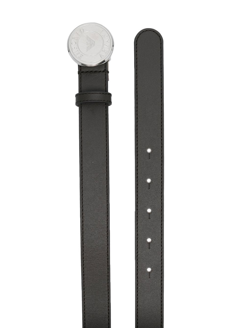Image 2 of Emporio Armani logo-plaque leather belt