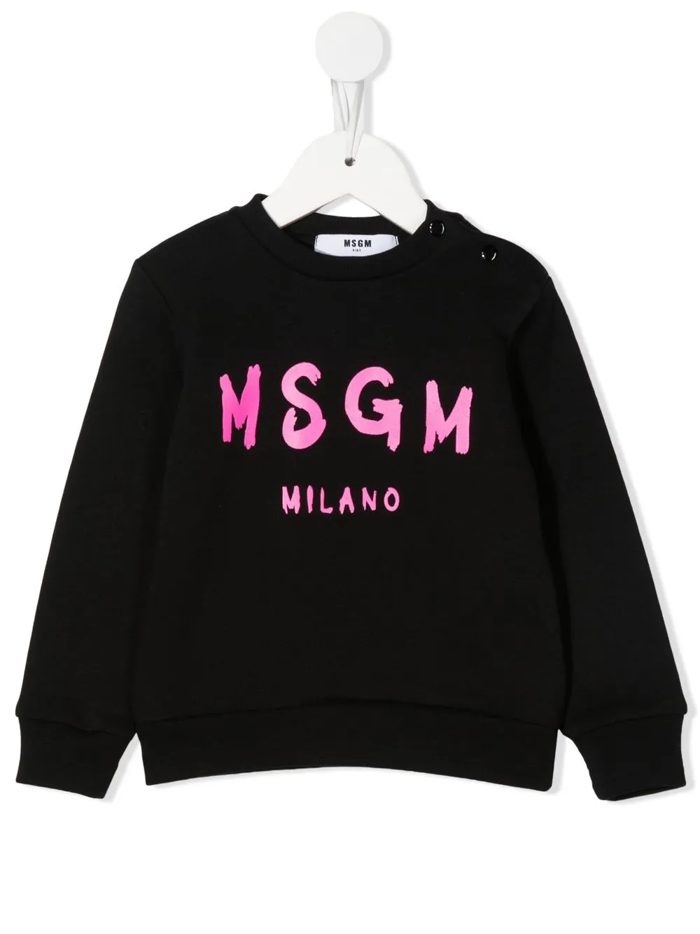 

MSGM Kids sudadera con logo estampado - Negro