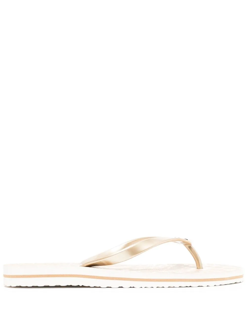 

Michael Michael Kors flip flops con placa del logo - Dorado