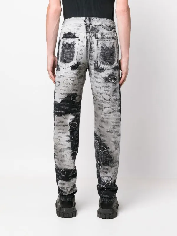 GIVENCHY ジバンシィ RIPPED JEANS BM502 D501M リップドジーンズ ショットガンダメージ加工ニークラッシュデニムパンツ ブラック