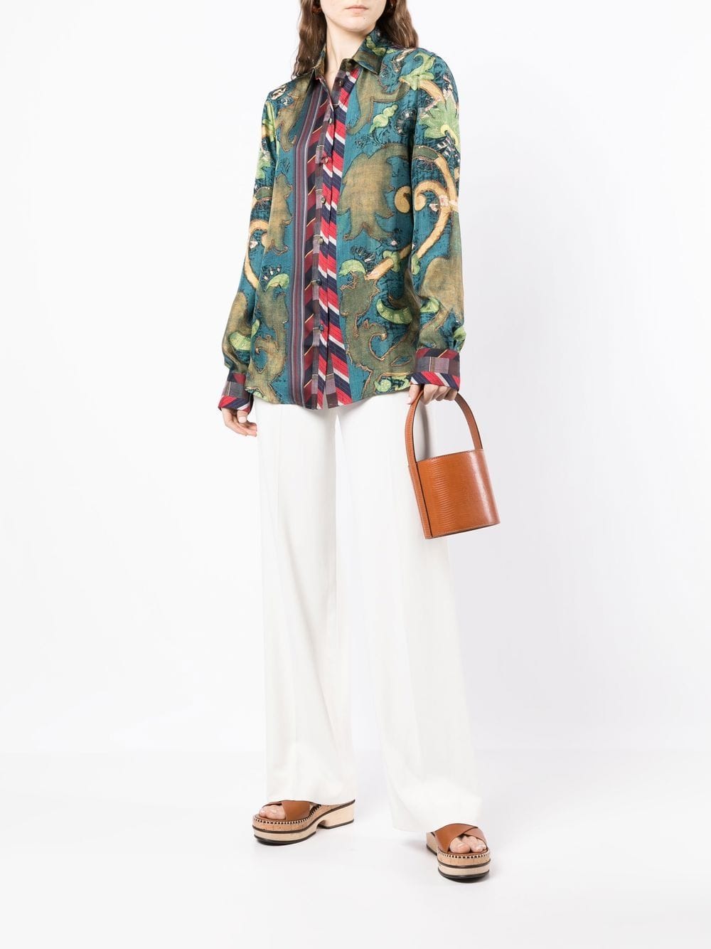 Image 2 of Pierre-Louis Mascia mixed-print silk shirt