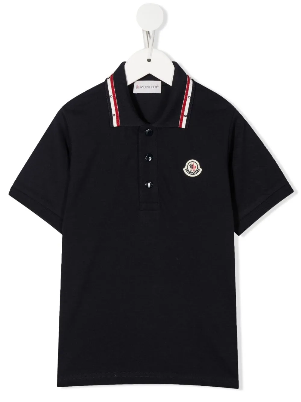 

Moncler Enfant playera tipo polo con parche del logo - Azul