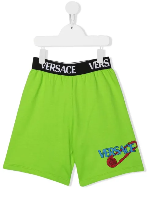 Versace Kids shorts deportivos con logo en la pretina