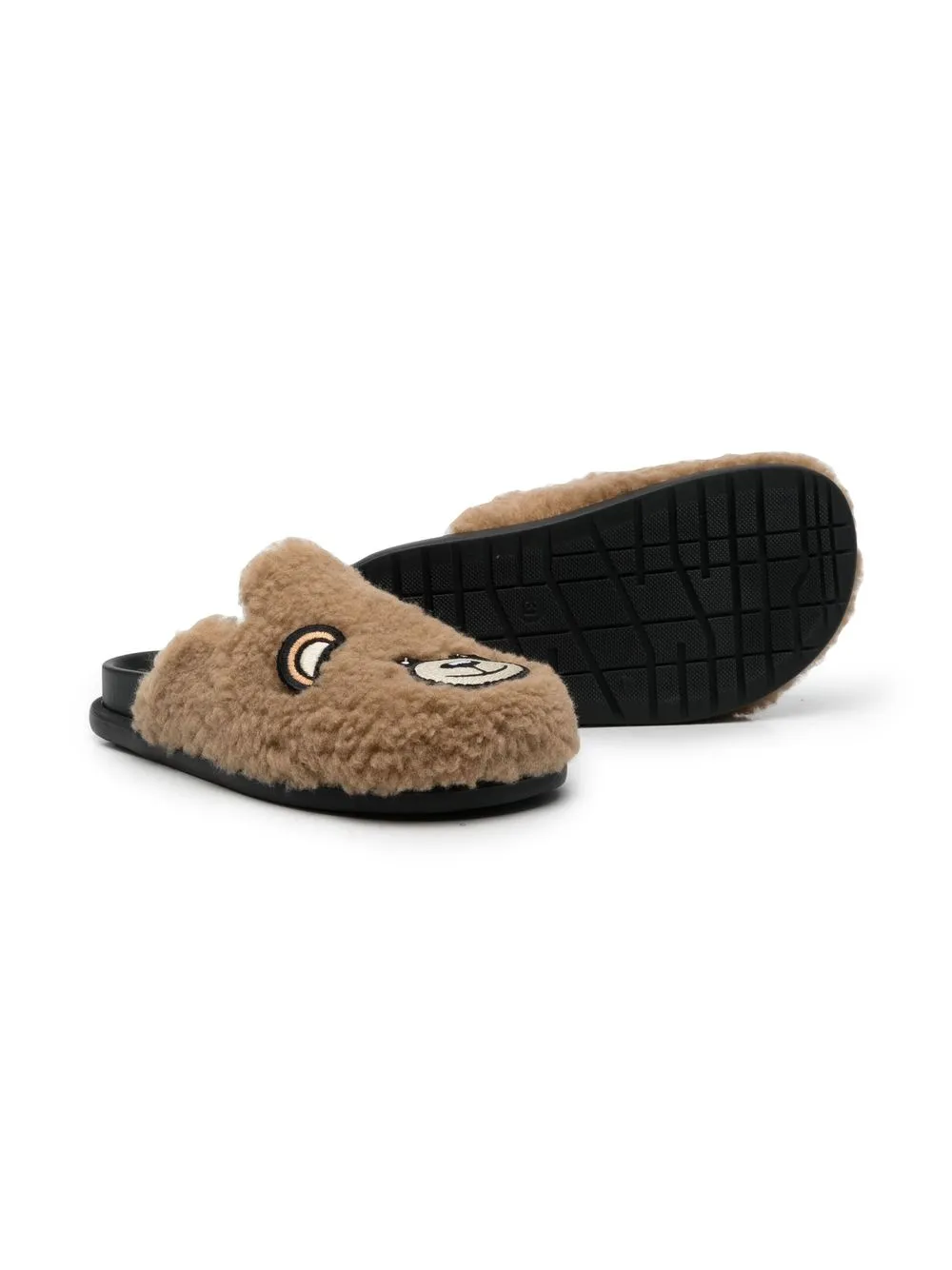 Moschino Kids Slippers met teddybeerprint - Beige