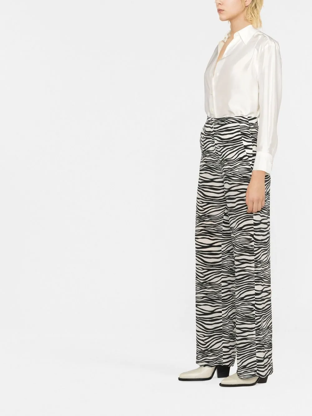 'S Max Mara Broek met zebraprint - Wit