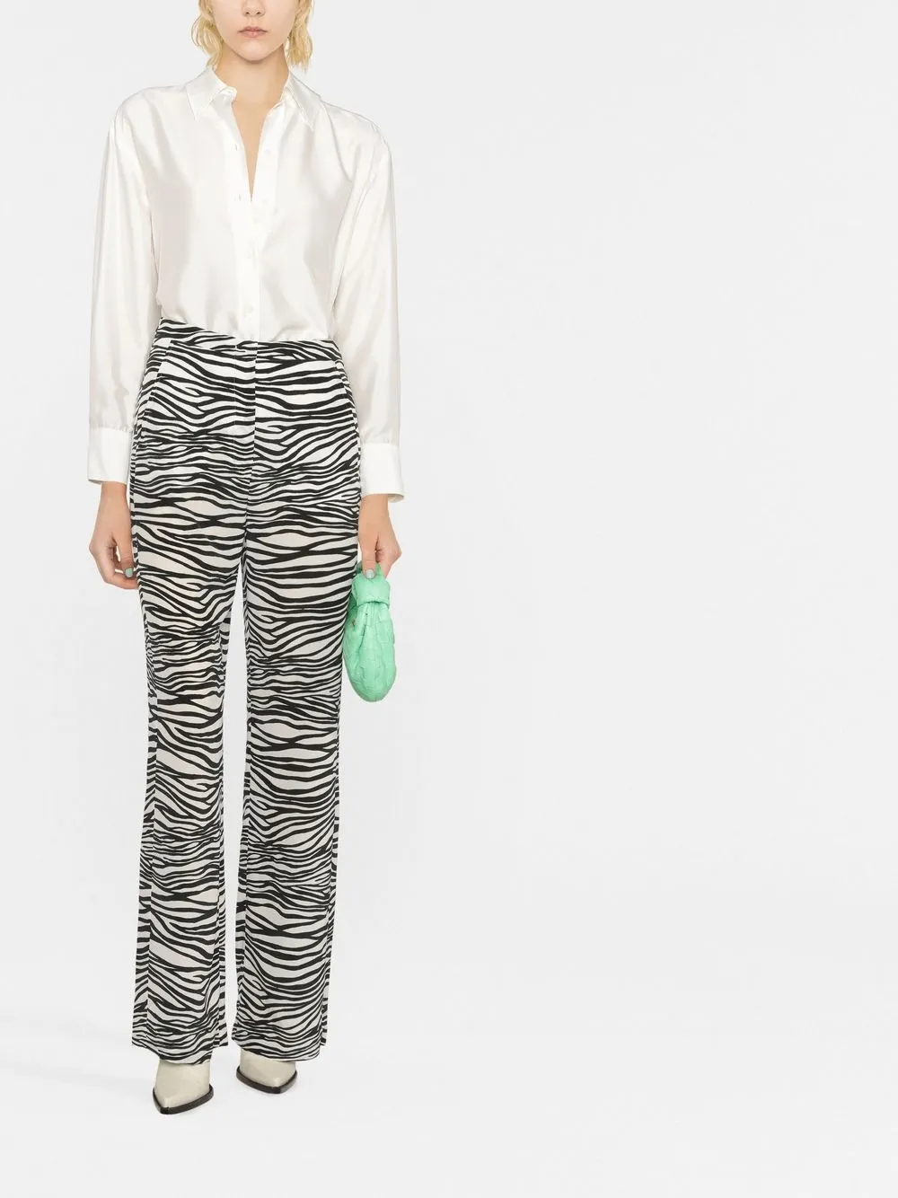 'S Max Mara zebra-print straight-leg trousers | White | Image 1
