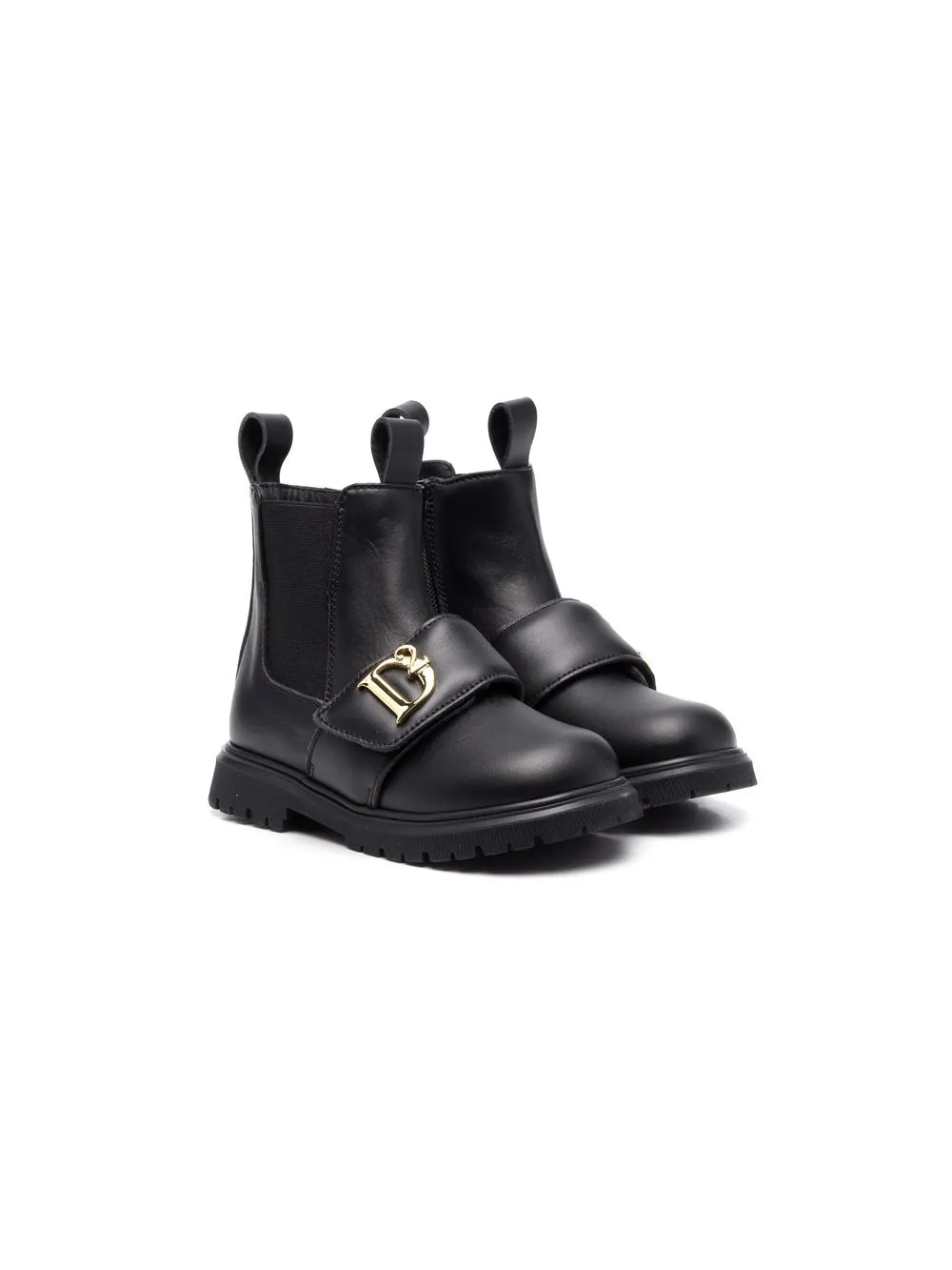 

Dsquared2 Kids botines con placa del logo - Negro