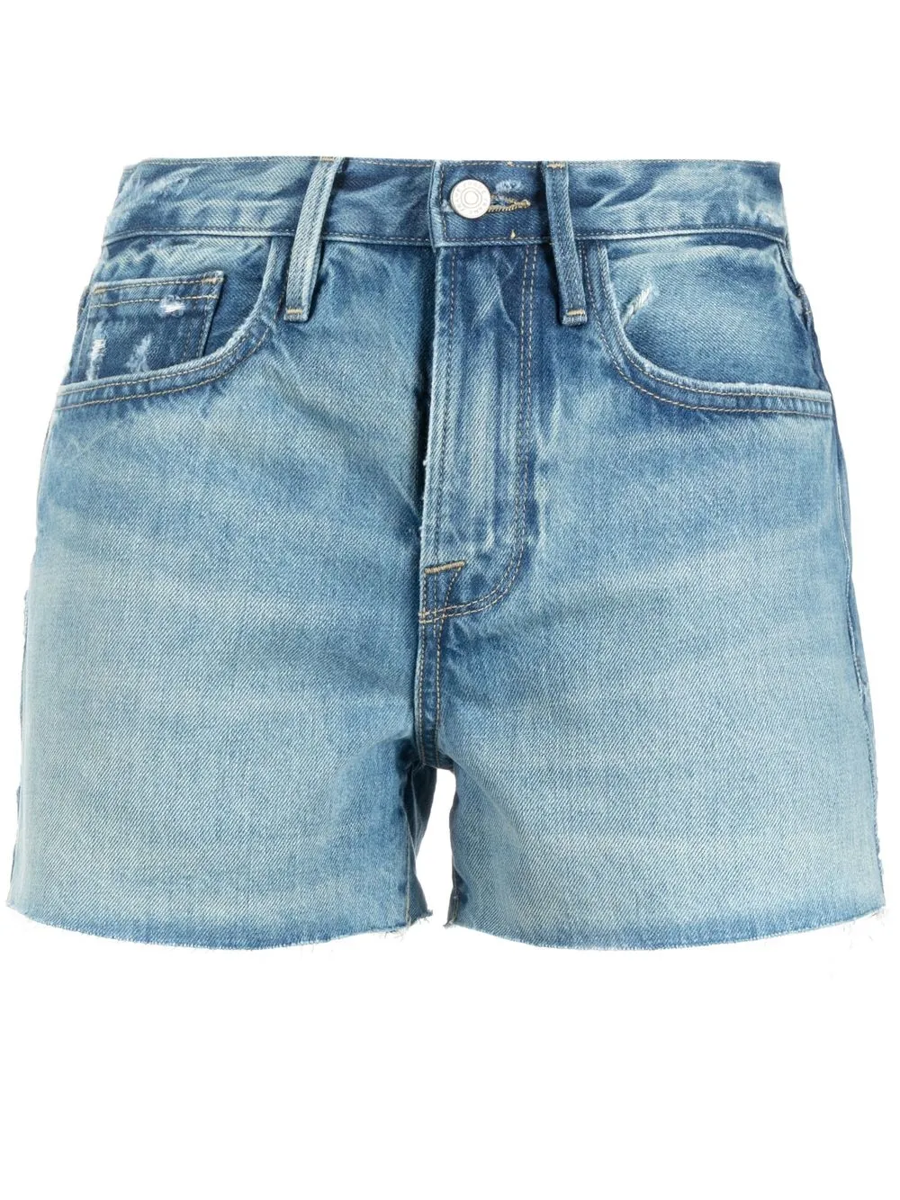 

FRAME shorts de mezclilla con tiro alto - Azul