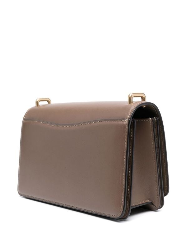 Leather-trimmed canvas messenger bag