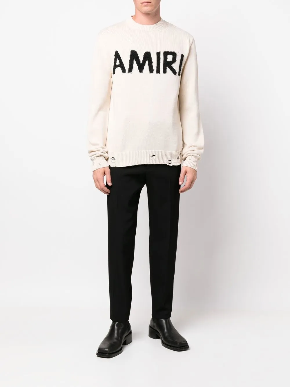 AMIRI Trui met monogram intarsia - Beige