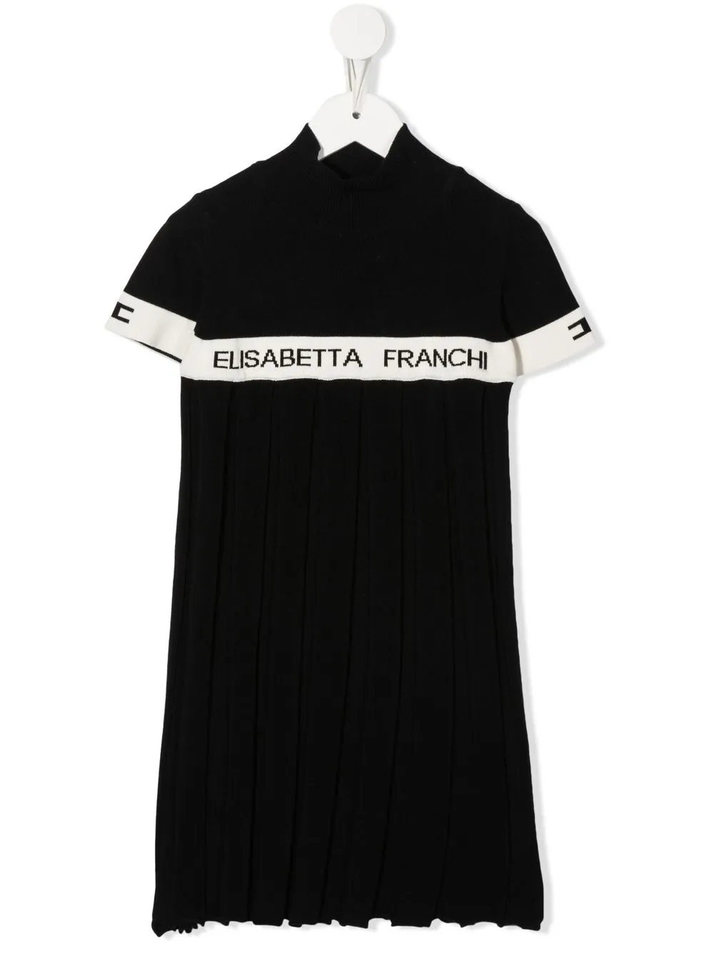 

Elisabetta Franchi La Mia Bambina vestido tejido con logo en jacquard - Negro