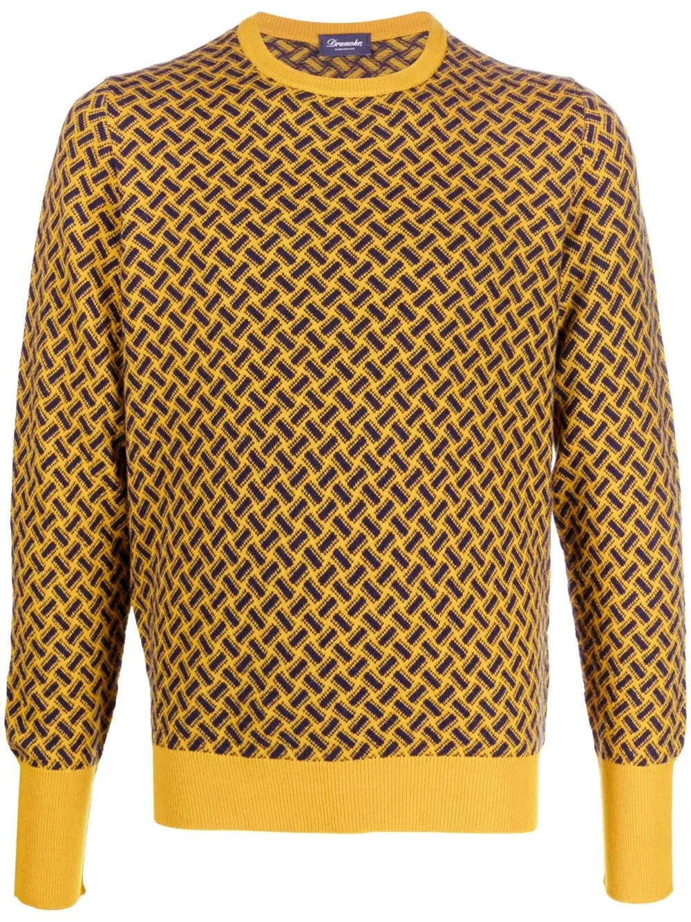 

Drumohr monogram-pattern cashmere sweater - Yellow