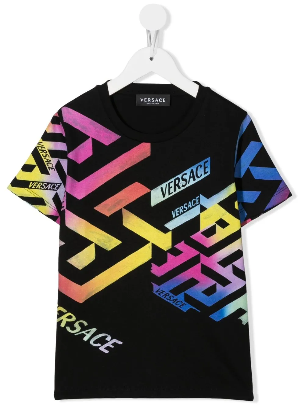 

Versace Kids playera con estampado La Greca - Negro