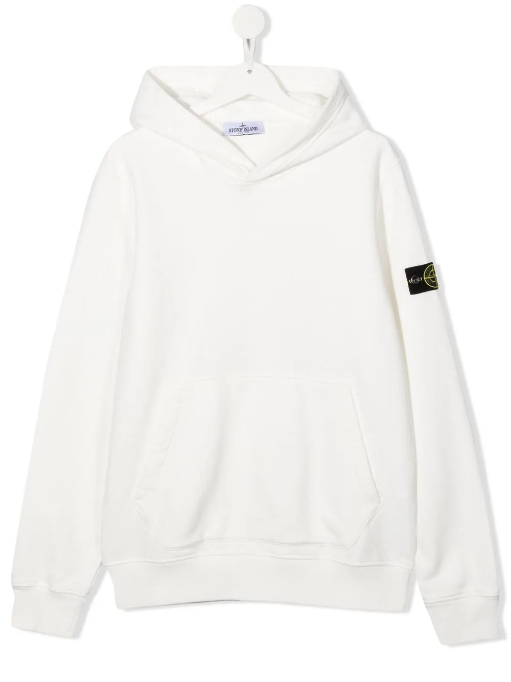 

Stone Island Junior TEEN logo-patch cotton hoodie - White