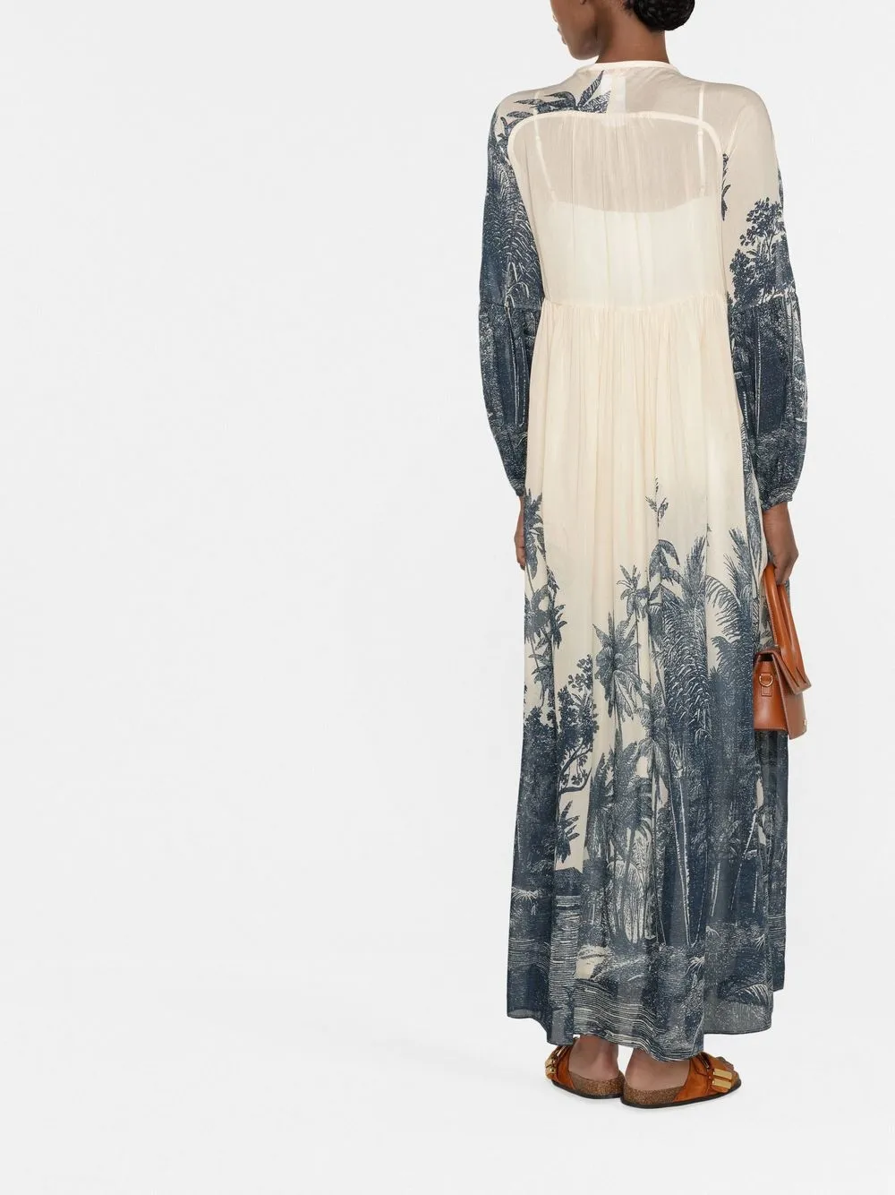  's Max Mara Palm Tree-print Long Dress - Neutrals 