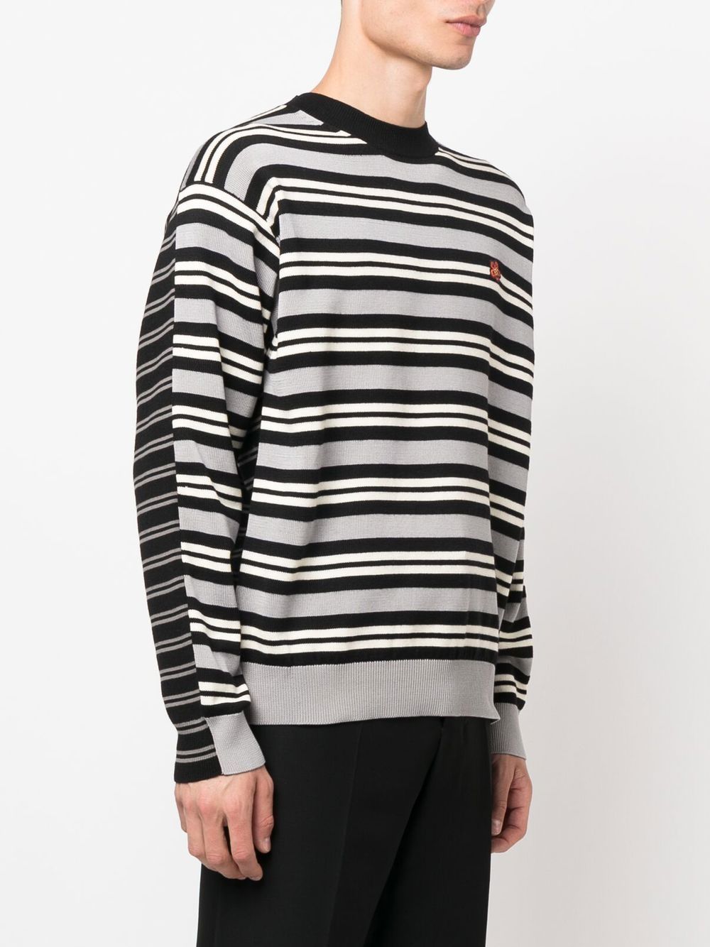 Kenzo floral-embroidered striped jumper Men