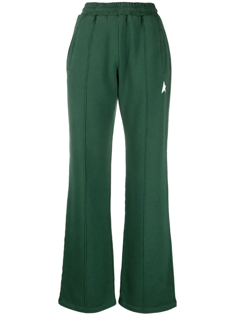 

Golden Goose pants rectos con logo bordado - Verde