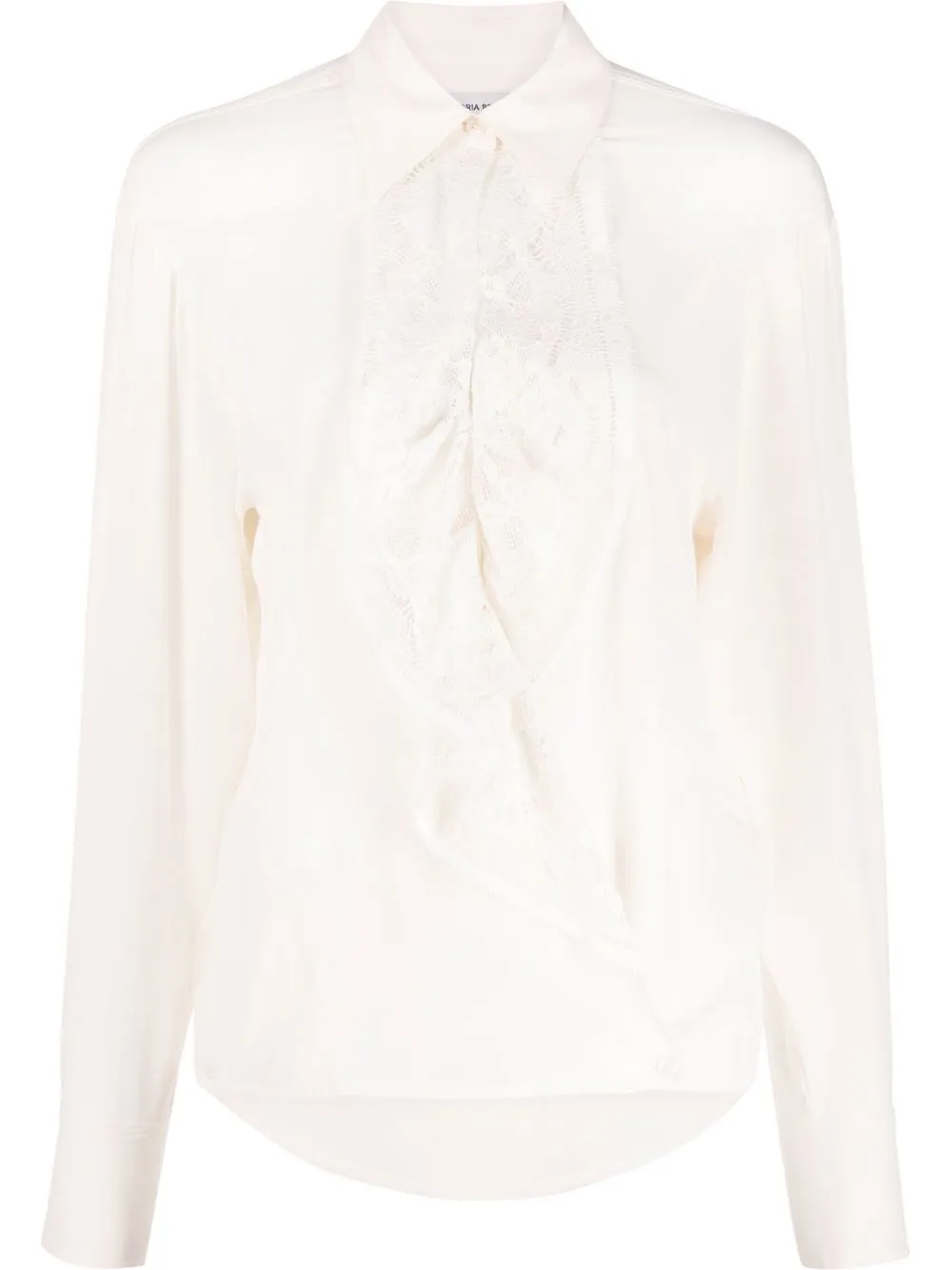 

Victoria Beckham camisa de seda con volantes - Neutro