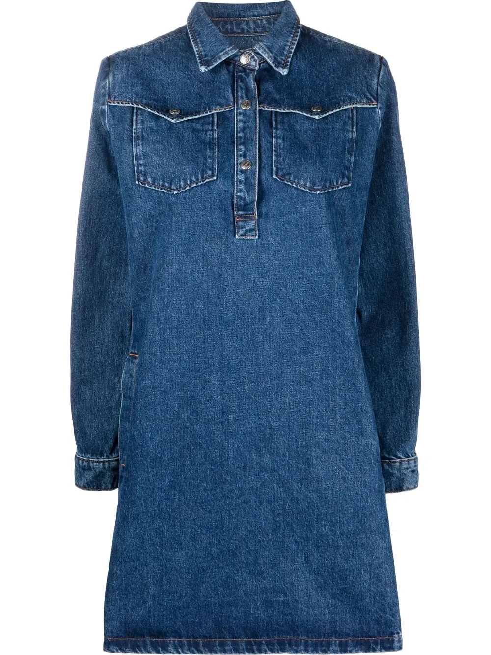 

A.P.C. vestido camisero de mezclilla manga larga - Azul