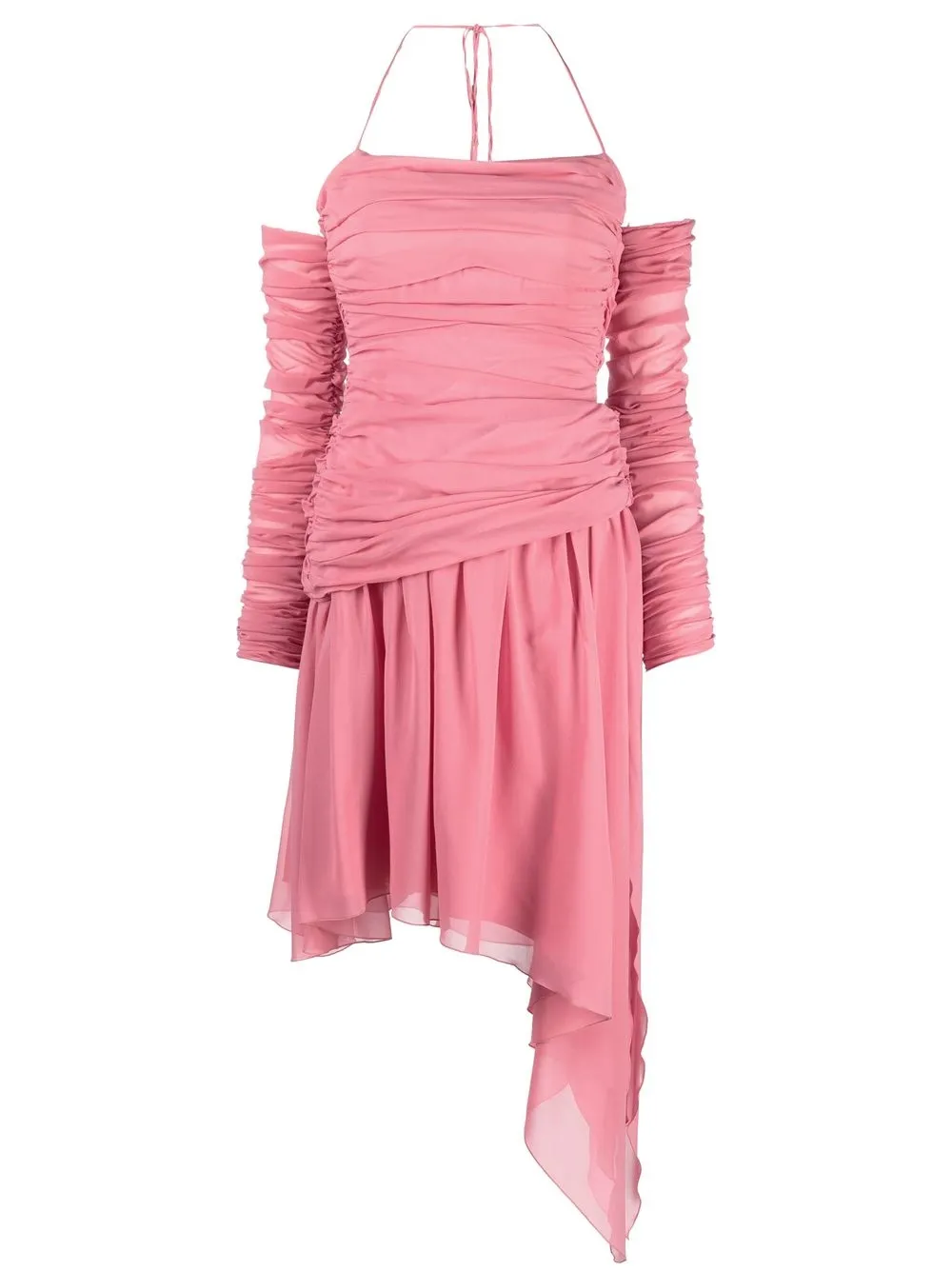 

Blumarine vestido de seda con hombros descubiertos - Rosado