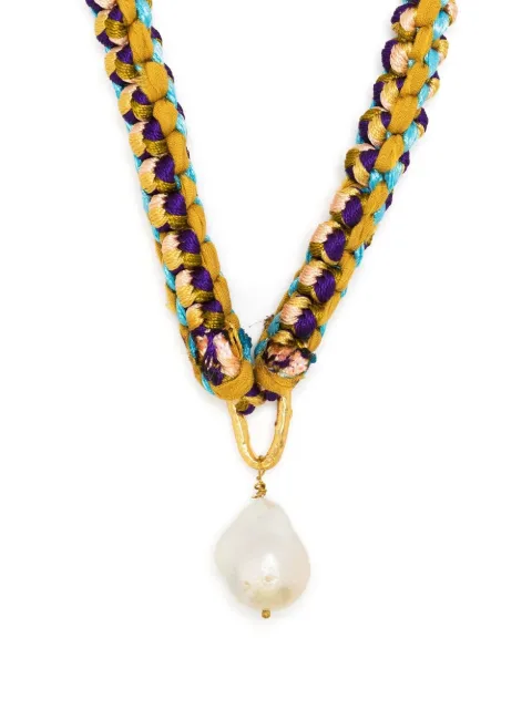 Forte Forte pearl-detail braided necklace 