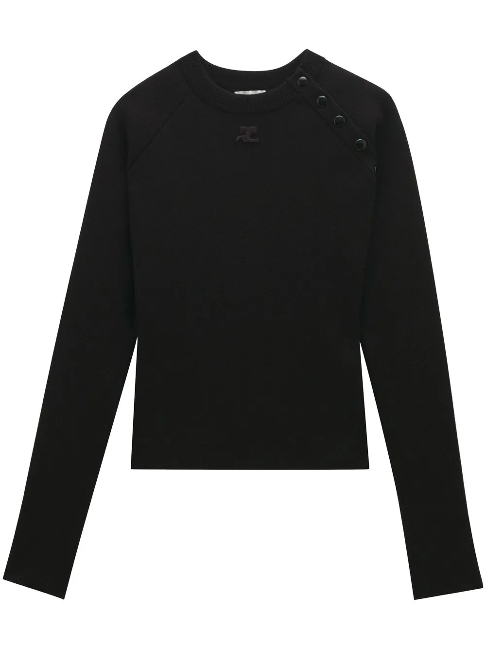 

Courrèges buttoned fine-knit pullover jumper - Black