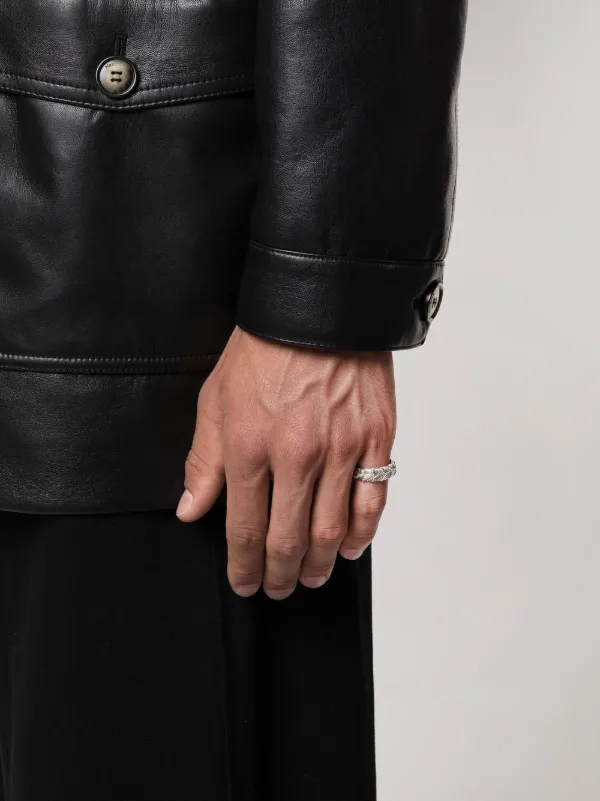 Emanuele Bicocchi engraved-leaves Embellished Ring | Silver | FARFETCH
