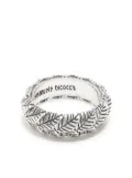 Emanuele Bicocchi engraved-leaves embellished ring - Silver