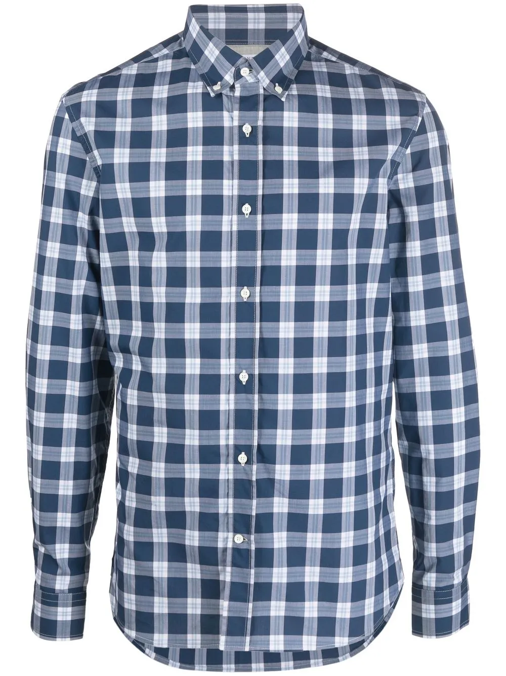 

Brunello Cucinelli camisa oxford con motivo de cuadros - Azul