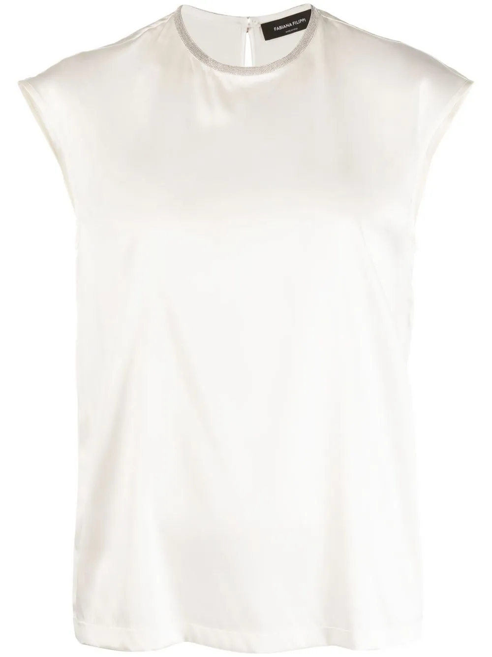 

Fabiana Filippi cap-sleeve silk top - White