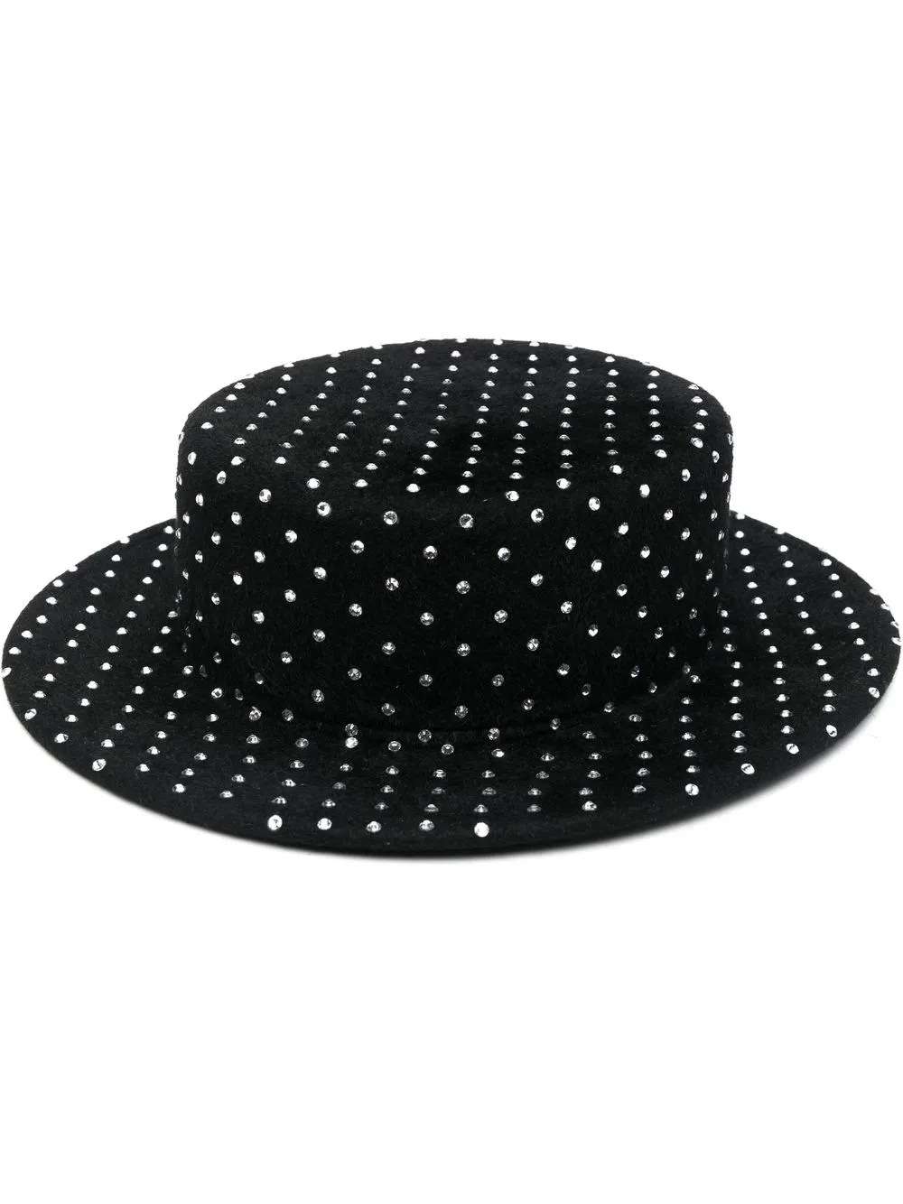 Ruslan Baginskiy Canotier Fedora mit Kristallen - Schwarz