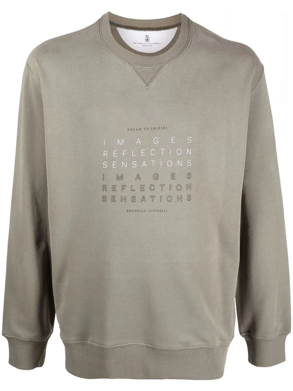 

Brunello Cucinelli sudadera con logo estampado - Verde