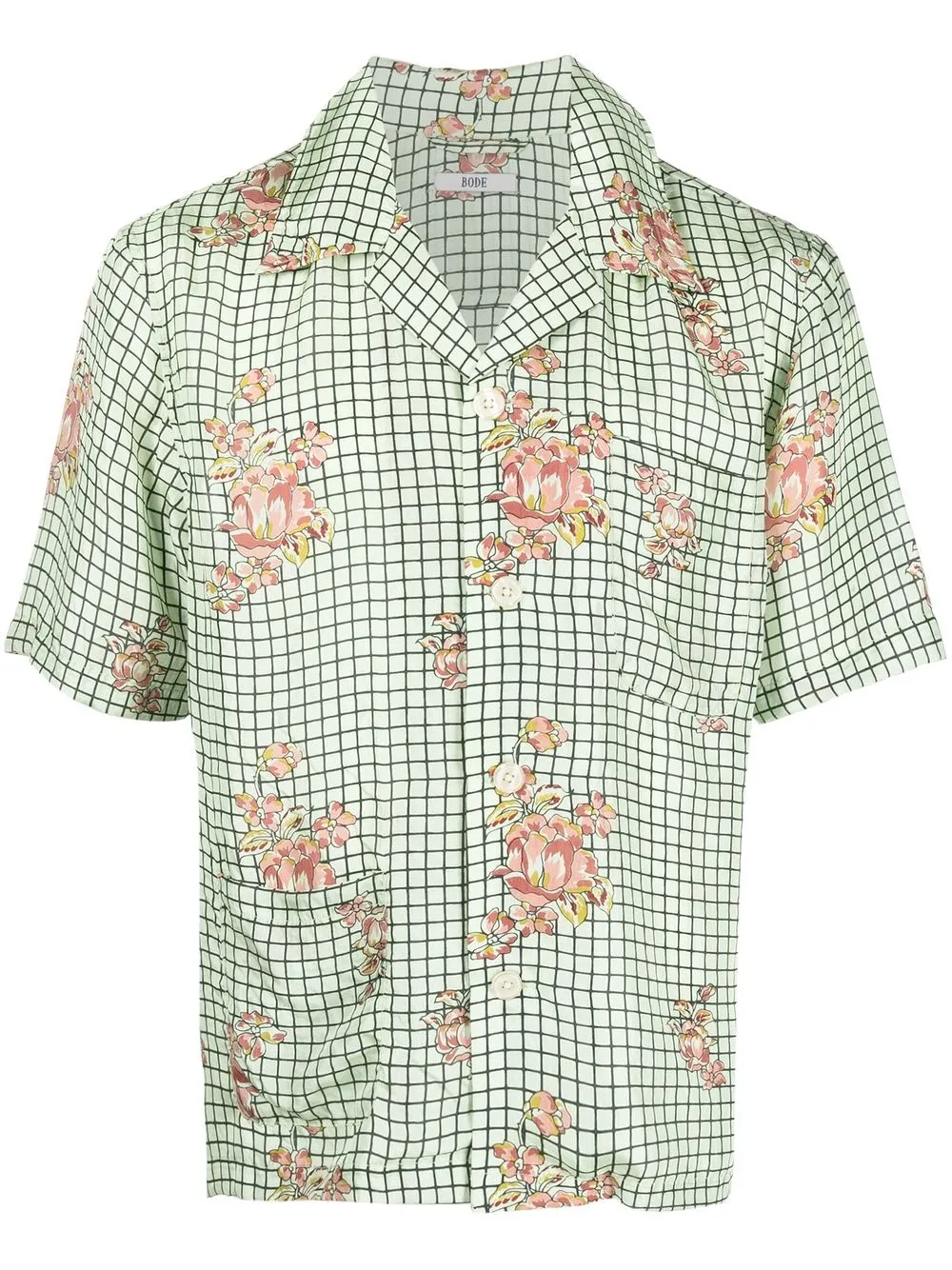 

BODE camisa manga corta con estampado floral - Verde