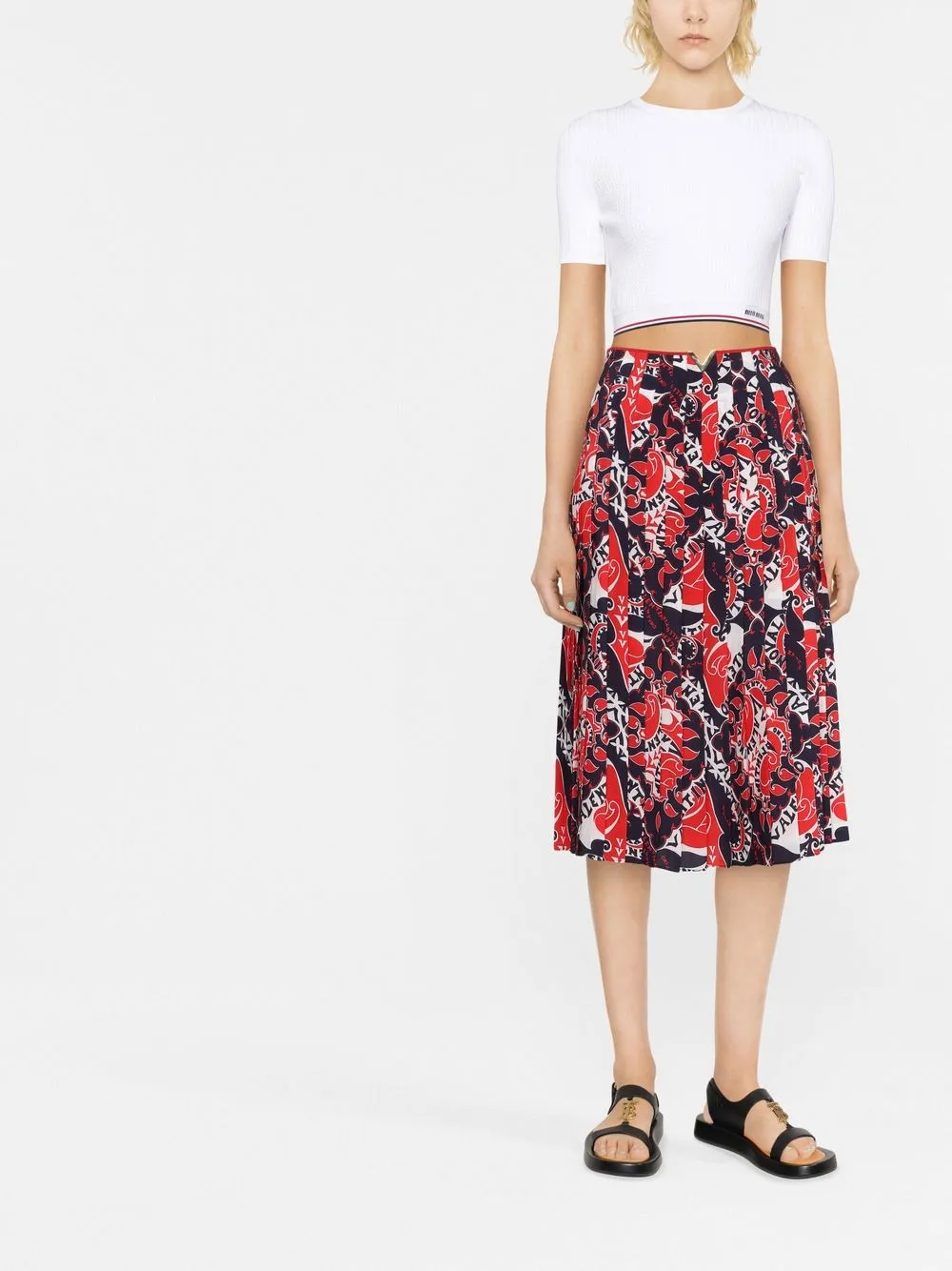 Valentino Garavani Archive Manifesto Pleated Skirt - Farfetch