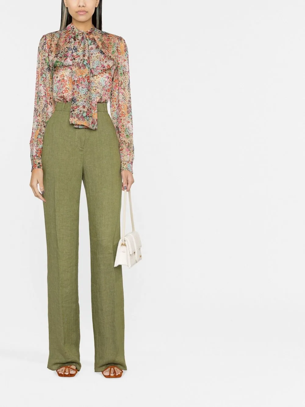 'S Max Mara Blouse met bloemenprint Groen