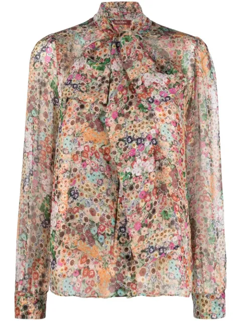'S Max Mara floral print pussybow blouse