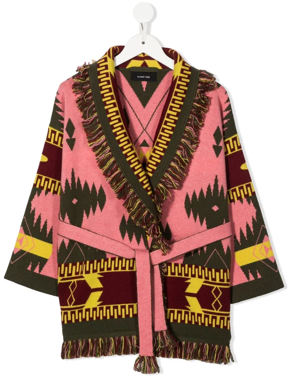 

Alanui Kids abstract-pattern belted cardigan - Pink