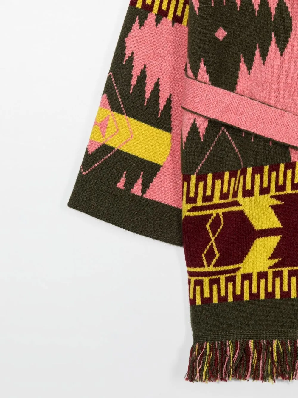  Alanui Kids Abstract-pattern Belted Cardigan - Pink 