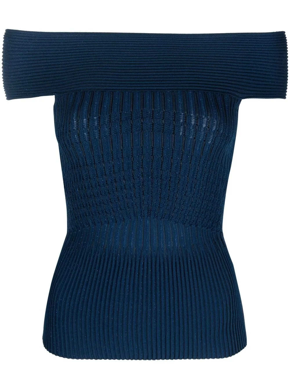 

Emporio Armani boat-neck knitted top - Blue