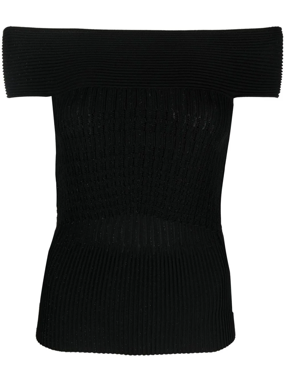 

Emporio Armani top tejido con cuello barco - Negro