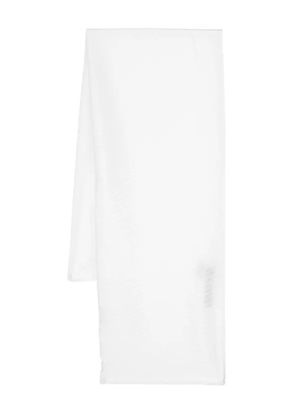 Emporio Armani Fully-pleated Scarf in White