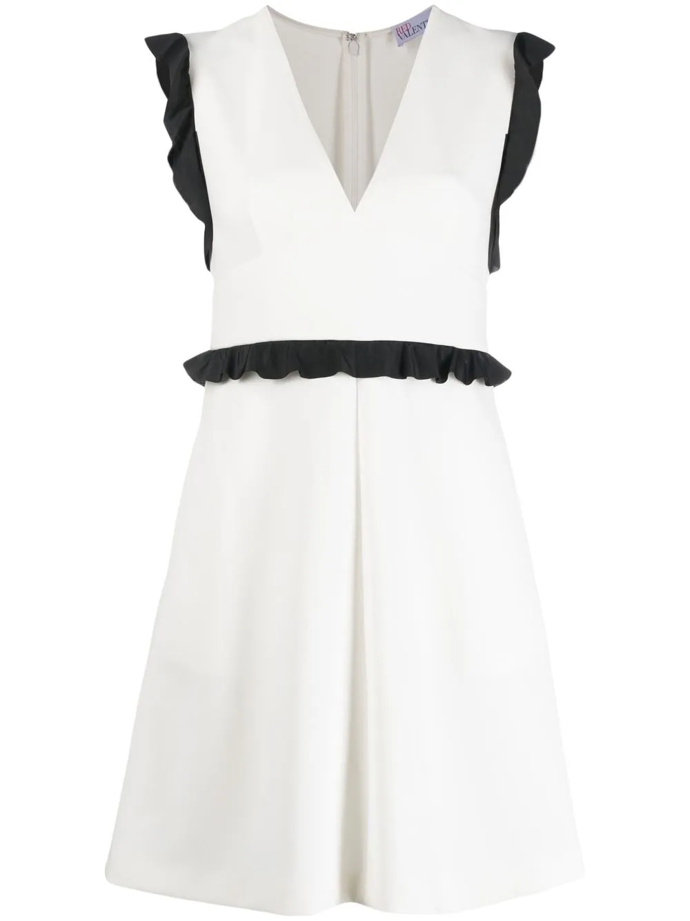 

RED Valentino two-tone V-neck dress - White