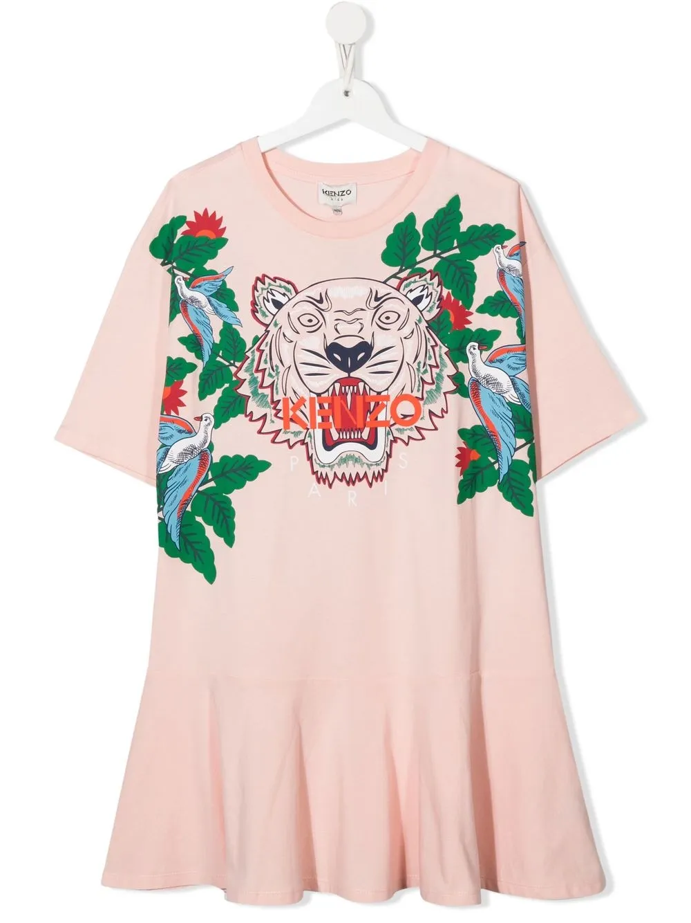 

Kenzo Kids vestido estilo playera con logo estampado - Rosado