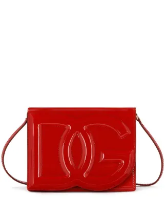 Dolce & Gabbana DG Logo Leather Crossbody Bag | Red | FARFETCH CA