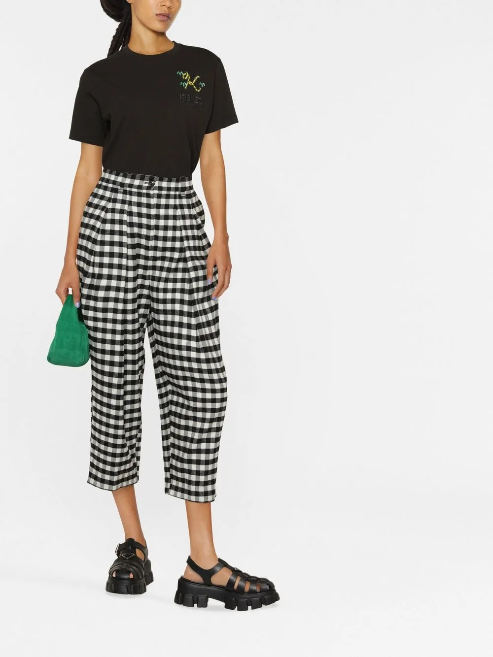 Kenzo checkerboard-print culotte-length trousers | Cropped Pants | Image 2